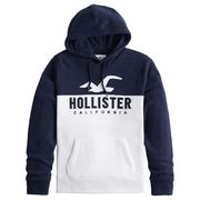 正規品 ホリスター メンズ パーカー ( プルオーバー ) Hollister Colorblock Logo Hoodie （ネイビー）