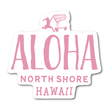 ハレイワハッピーマーケット ステッカー ALOHA ピンク HHM010 おしゃれ ハワイ