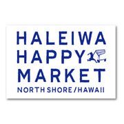 ハレイワハッピーマーケット ステッカー スクエア HALEIWA ブルー 03 HHM083 おしゃれ ハワイ