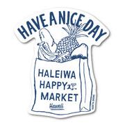 ハレイワハッピーマーケット ステッカー ショッピングバッグ イラスト HHM093 おしゃれ ハワイ