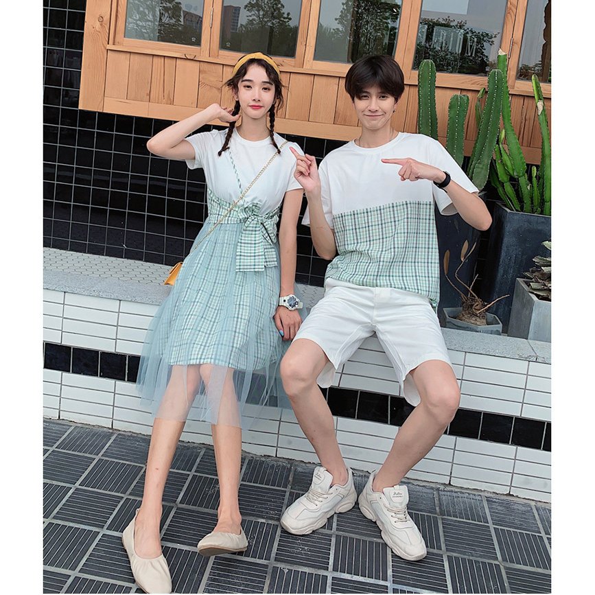 ペアルック カップルtシャツ ワンピース ペアルック半袖 恋人 チェック柄 カップル夏服 アパレル 株式会社 Ouka Car Leasing 問屋 仕入れ 卸 卸売の専門 仕入れならnetsea