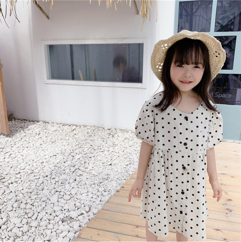 子供服 夏 女の子 韓国スタイル 夏服 ドット ワンピース マキシ 韓国子供服 キッズ インスタ映え レディースアパレル 香山 株式会社 Netsea 問屋 卸売 卸 仕入れ専門