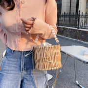 おしゃれの必需品 早い者勝ちc ファッション パール クロスボディ 百掛け チェーン ニットバッグ