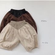 「80‐130号」全2色 女の子男の子 亜麻 6分丈 半ズボン ボトムス パンツ キッズ 子供服