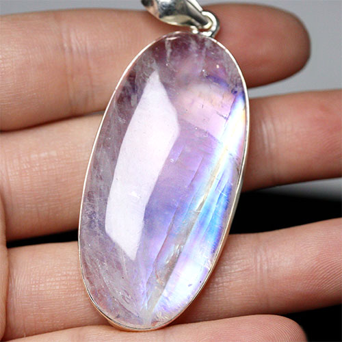 贅沢 ネックレス 0 6ct ブルームーンストーン 天然石 ネックレス Sv925 ネックレス