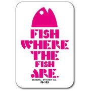 釣りステッカー カシラアイコン 魚のいるところで釣りをせよ ピンク FS125 フィッシング グッズ