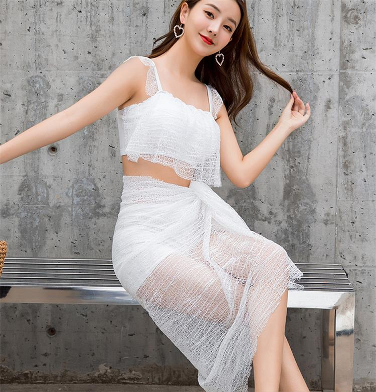 1枚で大人の可愛いさを叶える 韓国ファッション 温泉 水着 スプリットビキニ 3点セットセクシー スリム