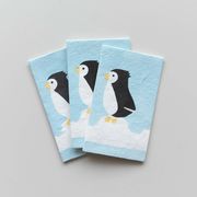 【新登場！伝統技法、型染めで一色ずつ職人が手摺りで製作しました！】手摺り型染めぽち袋 ペンギン