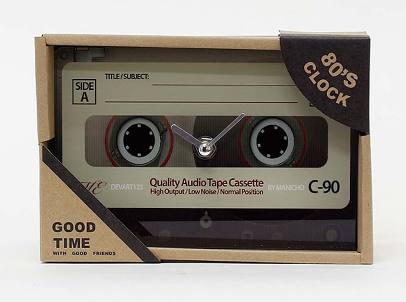 80’Sクロック カセットテープ  アイボリー