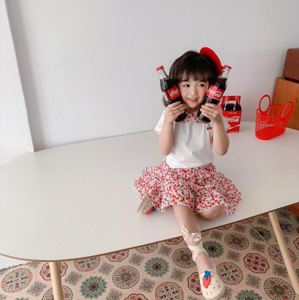 キッズ　女の子　夏　子供服　Tシャツ＋スカート　2点セット　韓国風　ファッション