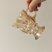 今季トレンドデザイン 韓国ファッション 琥珀  ゴブレット グラス コールドドリンクカップ