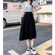 Twitterで話題沸騰！韓国ファッション デザインセンス ドローストリング Aライン ハイウエスト スカート