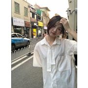清純で人をうっとりさせる  韓国ファッション 夏 小さい新鮮な 気質 半袖 単体ボタン シャツ 高品質