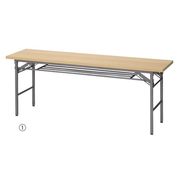 折りたたみテーブル W180cm 棚付き ナチュラル　会議室　集会所　簡易テーブル