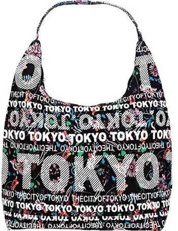 ROBIN RUTH ボタニカルシティバッグ TOKYO　黒色　外国人向けお土産雑貨　インバウンド　和柄