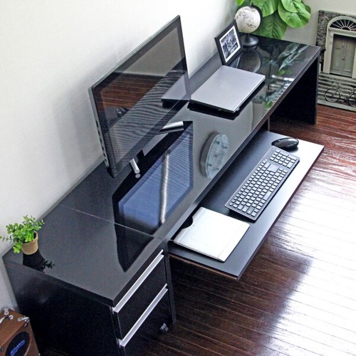 完売 パソコンデスク ロータイプ 鏡面仕上げ 150幅 ブラック 日本製 デスクセット 机 チェスト 家具 インテリア 有限会社 ジェイサプライ 問屋 仕入れ 卸 卸売の専門 仕入れならnetsea