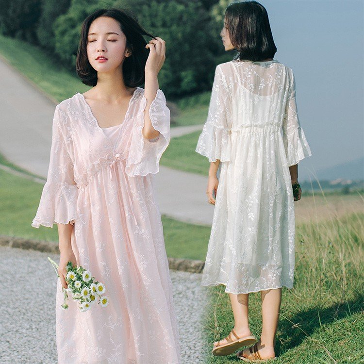 ワンピース レディース 刺 ワンピース 白 チュールワンピース シースルー マキシ丈 アパレル 個人事業主 グッズワン 問屋 仕入れ 卸 卸売の専門 仕入れならnetsea