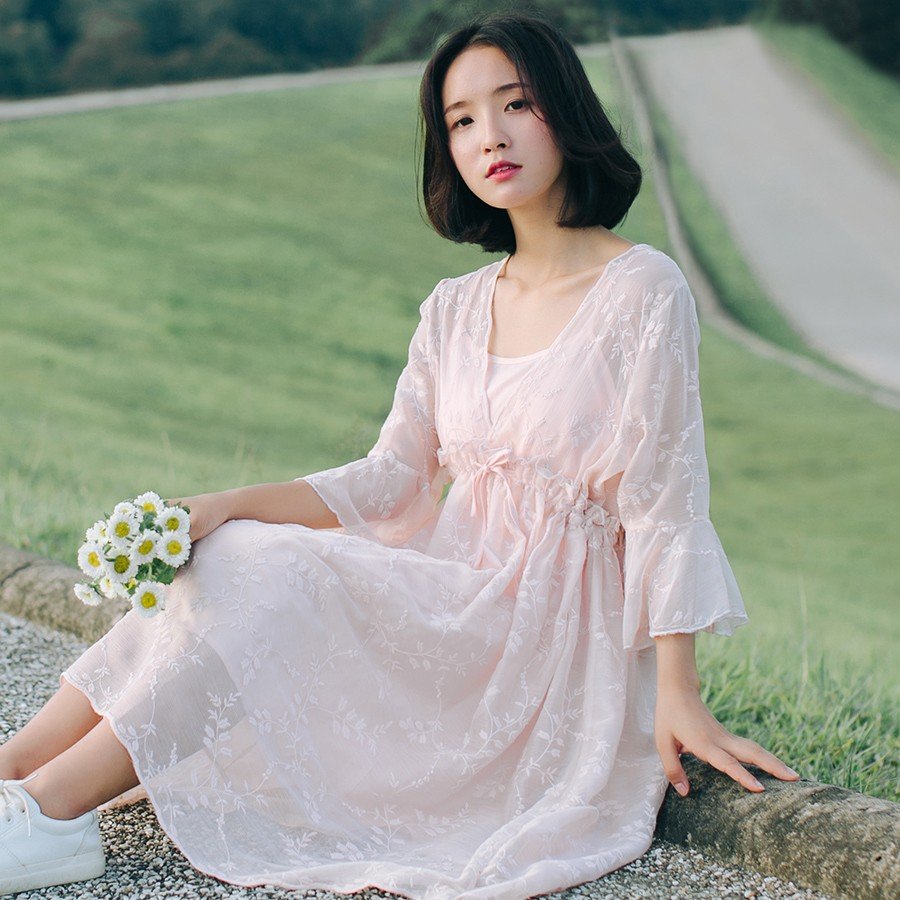 ワンピース レディース 刺 ワンピース 白 チュールワンピース シースルー マキシ丈 アパレル 個人事業主 グッズワン 問屋 仕入れ 卸 卸売の専門 仕入れならnetsea