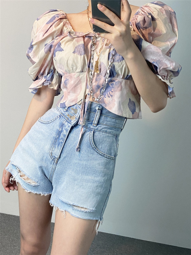 理想的な一着を手に入れる 韓国 夏 レトロ バンディング スリム 短いスタイル