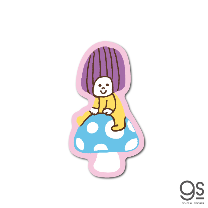 SWIMMER キノコ 女の子 ミニ キャラクターステッカー スイマー