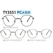 【TY3551-PC】ブルーライトカット　PCメガネ　多角形フレーム・メタル★サングラス【3色展開♪♪】