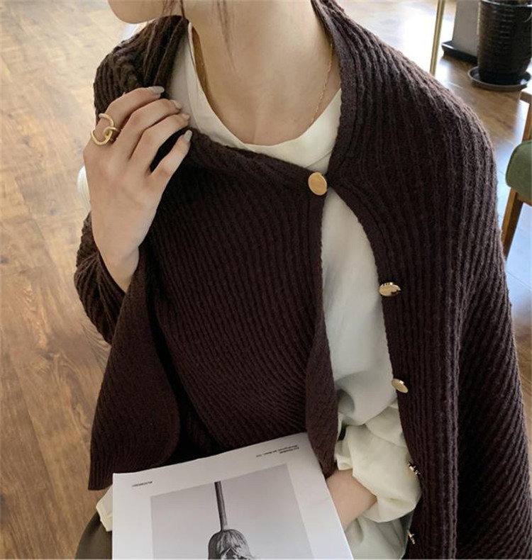 ゆるっとお洒落に！通勤する 編み物 マント 小さなショール シャツ スカート付き 多機能 スカーフ
