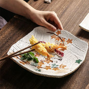 小さい新鮮な ウエスタンプレート カエデの葉寿司皿 ディナープレート スクエア