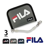 全3色 FILA（フィラ） ナイロン ラウンドファスナー ロゴ デザイン 二つ折り 財布