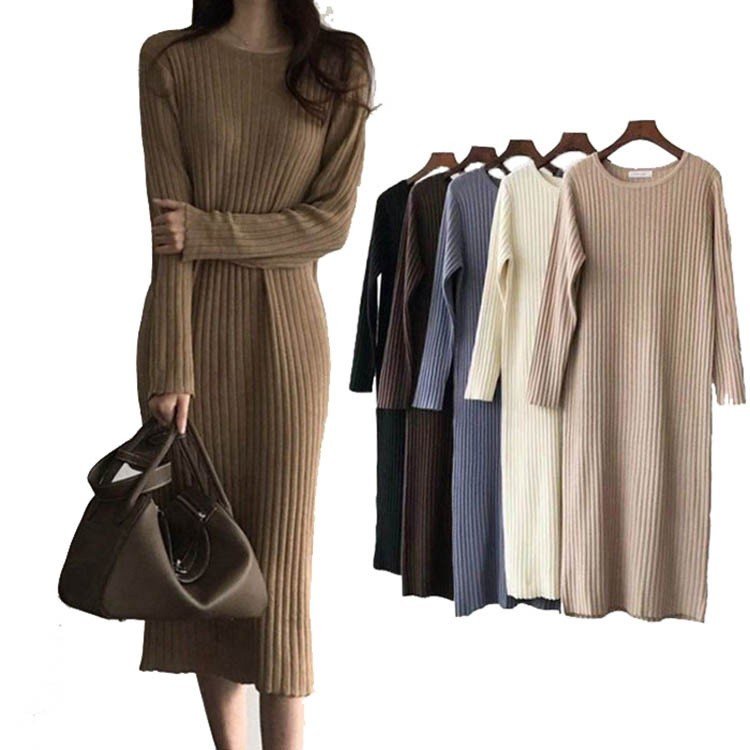 ニットワンピース ロング レディース 秋 冬 タイトニットワンピース 長袖 ニットセーター タイト アパレル 個人事業主 グッズワン 問屋 仕入れ 卸 卸売の専門 仕入れならnetsea