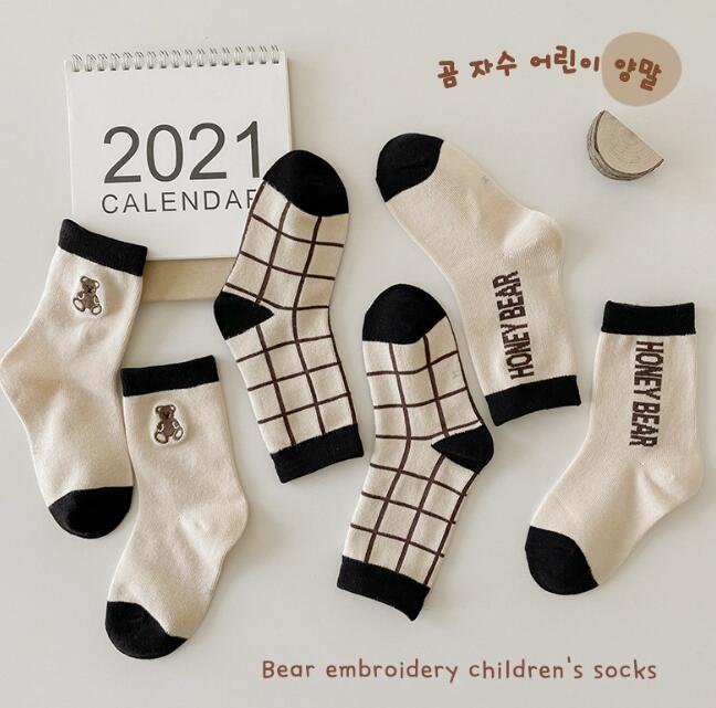 2021秋冬新作  子供靴下   ソックス　3足/セット  ベビー用  ストッキング 可愛い 11色 韓国ファッション
