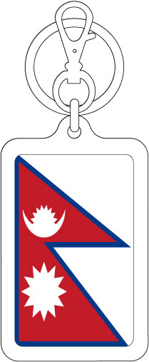 【選べるカラー】KSK226 ネパール NEPAL 国旗キーホルダー 旅行 スーツケース