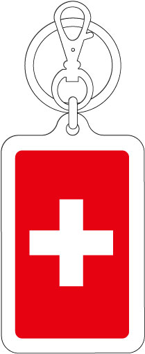 【選べるカラー】KSK217 スイス SWITZERLAND 国旗キーホルダー 旅行 スーツケース