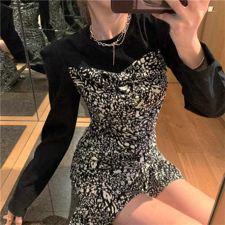 高級感たっぷり 韓国ファッション ハイエンド ワンピース スクエアネック リトルブラックドレス