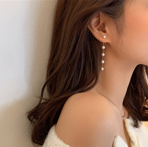 パールピアスクリアピアスジュエリー真珠イヤリングタッセルビジュー チェーン優しい韓国ファッション