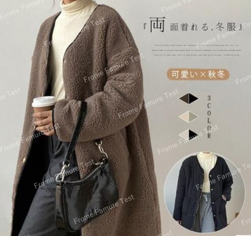冬新作ファッション★レディースの厚い綿のコート★両面で着る綿の服★ロングコート