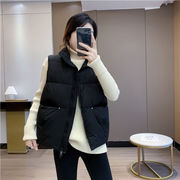 韓国ファッション ダウンジャケット ゆったりする スタンドカラー ベスト コート