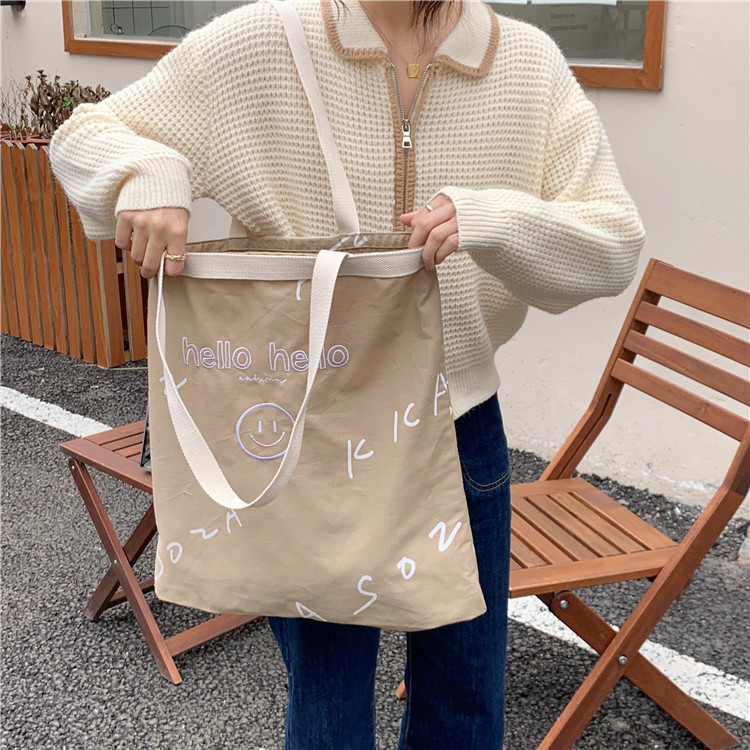 韓国スタイル 大容量 ワンショルダーバッグ 学生 ショッピング袋 