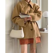 韓国ファッション 2021 冬 レトロ クラシック ハイグレード 腰を括る 暖かい チェスターコート