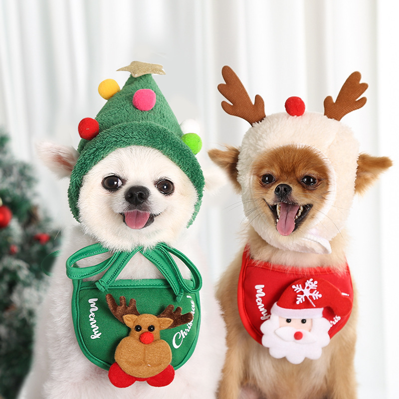 【ペット用品】★♪犬猫雑貨★♪猫犬用よだれかけ★♪暖かい★♪クリスマス用帽子★♪ 秋冬新作