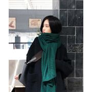 INSスタイル 秋冬 気質 ピュアカラー スカーフ 暖かい 厚手 カップルウェア ショール ファッション