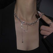ネックレス女性の新しいファッションピンペンダントハイセンスセーターチェーンシンプルな鎖骨チェーン