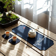 コットンリネン 中国の風 ししゅう ティーマット テーブルランナー 短いスタイル