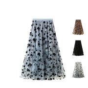スカート　ロングスカート　チュールスカート　花柄　レディース　韓国ファッション