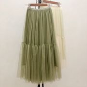 スカート　チュールスカート　ロングスカート　韓国ファッション