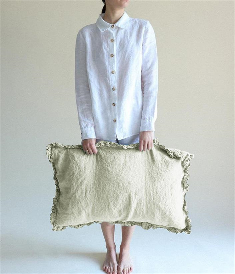 Newタイプついに入荷 韓国ファッション 怠惰な風 フリル  単品 1枚 枕カバー リネン エレガント