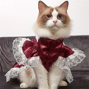 見た目カワイイ  INSスタイル 高級感 かわいい 猫 犬 服 ペット用品 ワンピース 装飾 ファッション