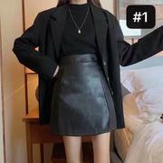 新品 韓国ファッション レディース スカート  短いスタイル PU レザー スカート ボトムス ミニ丈