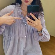 【Women】韓国風レディース服　春秋　ゆったり 　シンプル　カジュアル　きれいめ　長袖Tシャツ