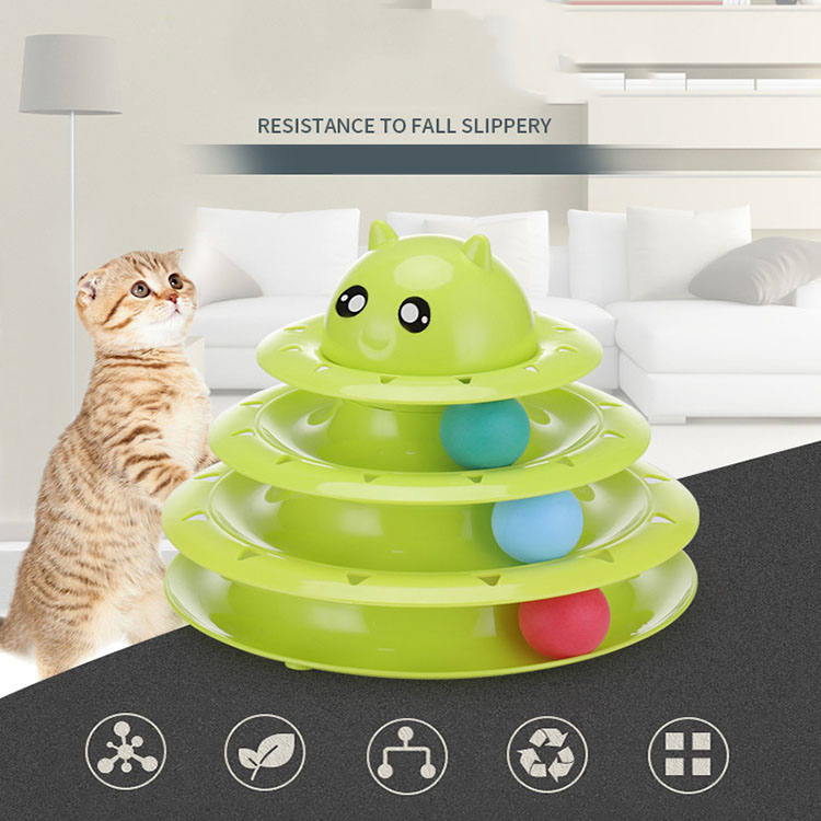 ♪即納品♪秋冬新作 ペット用品 猫用玩具　おもちゃ くるくる三段回転タワー　ボールゲーム