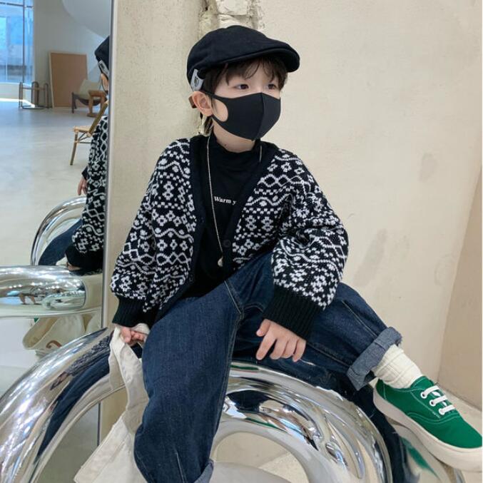 春秋男の子コート、ニットカーディガン、かわいいセーター、子供服、子供服、新作ファッション★90-150